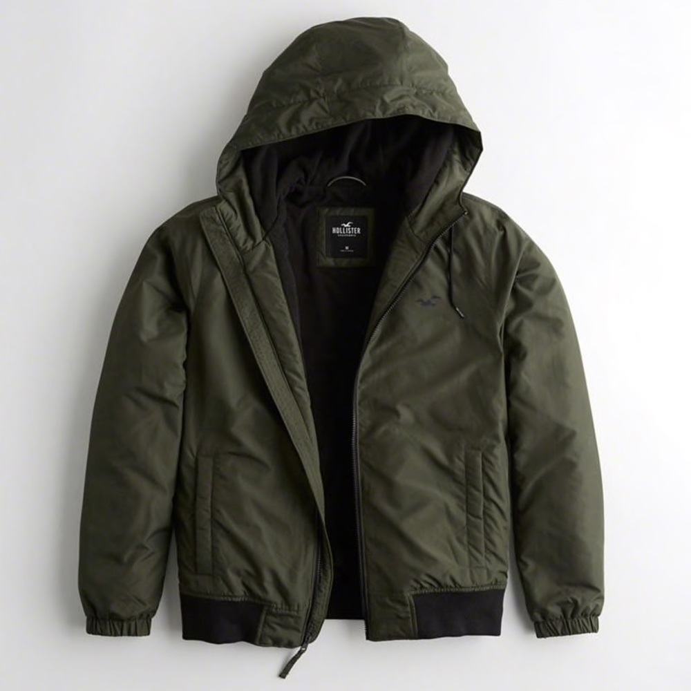 NWT Hollister Fleece Lined Hooded Bomber XS
